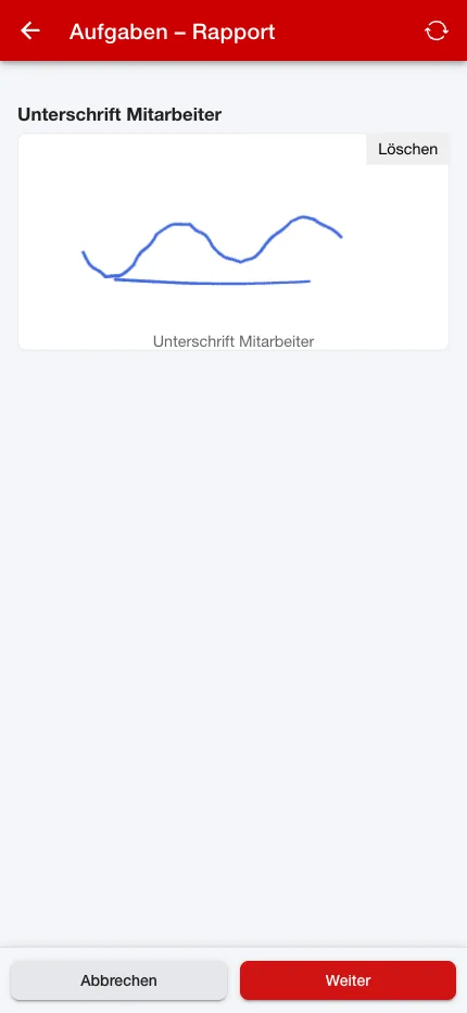 Unterschrift in der Hausmeister-App