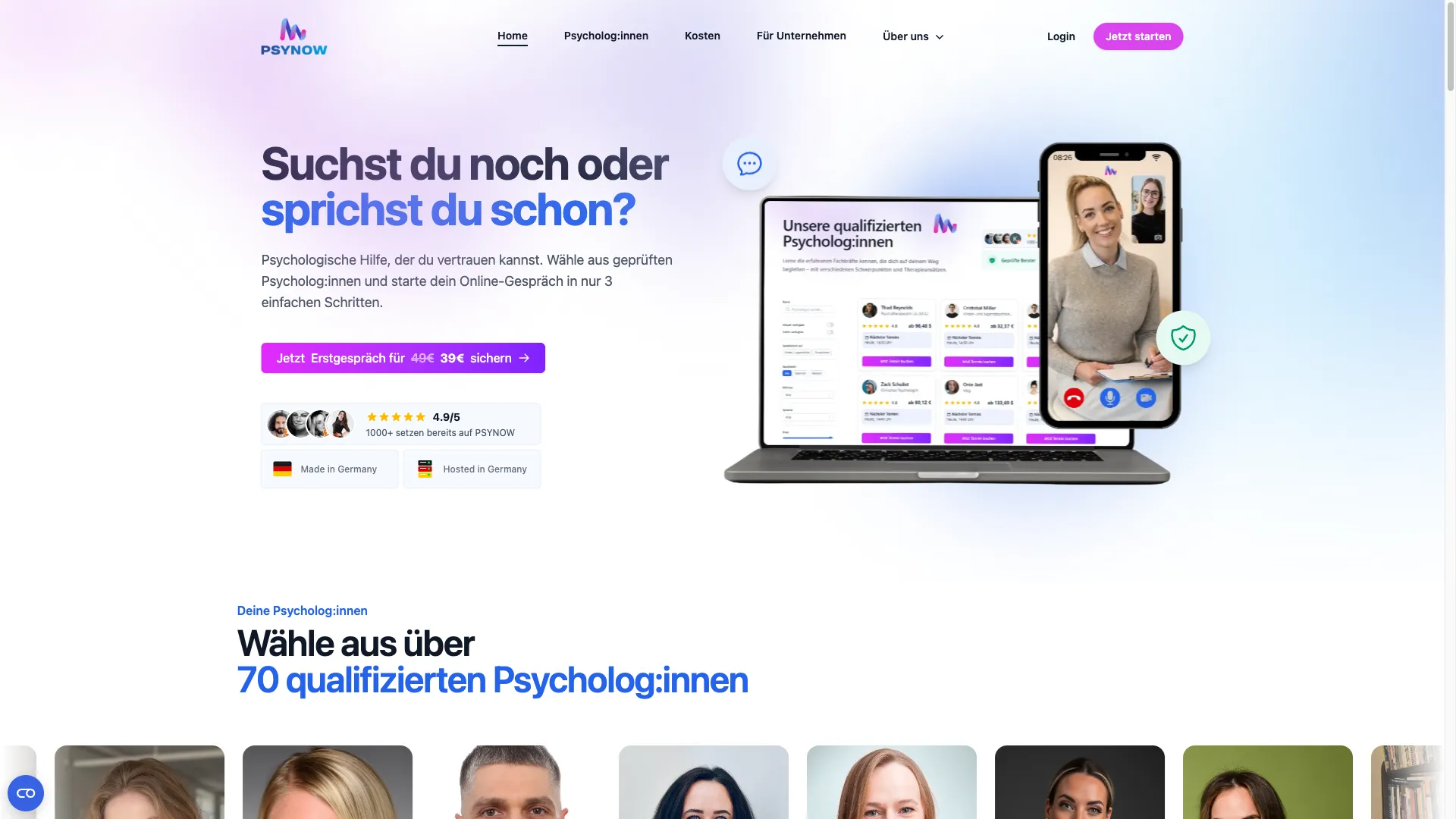 PsyNow Webanwendung